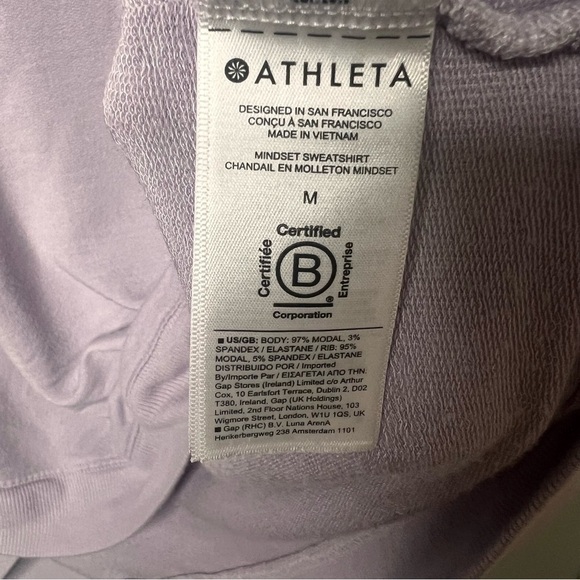 ATHLETA Women’s Lightweight Sweatshirt Lavender Purple Size Medium Crew Neck - Picture 8 of 11